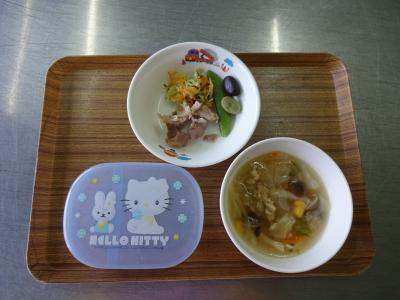 生姜焼き☆サラダ☆野菜スープ