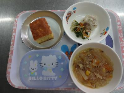 華しゅうまい☆ゴマ和え☆中華スープ★アップルケーキ