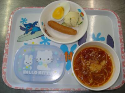 ウインナー☆ゆで卵とポテトサラダ☆ミネストローネ