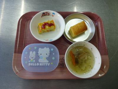 さつま芋のオムレツ☆野菜スープ★マヨケーキ