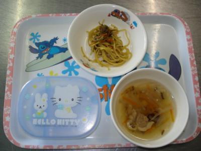 納豆スパゲティー☆豆スープ