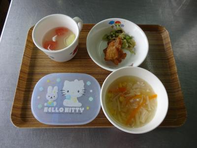鶏のレモン漬け☆和え物☆野菜スープ
