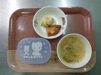 鶏の照り焼き☆ポテトサラダ☆野菜スープ