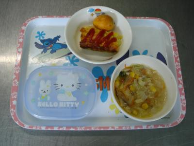 ポテトオムレツ☆春雨スープ☆ビワ