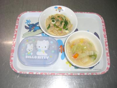 高野豆腐の卵とじ☆味噌バタースープ