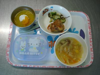 チキン南蛮☆野菜スープ☆昆布和え★オレンジゼリー