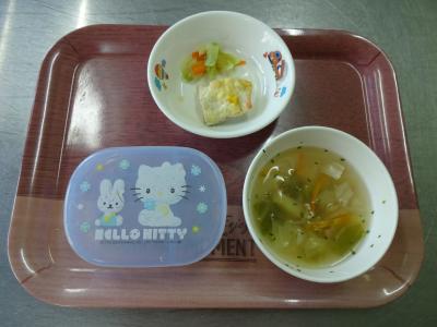 魚のコーン焼き☆蒸し野菜☆野菜スープ