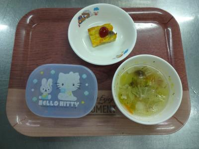 さつま芋のオムレツ☆野菜スープ