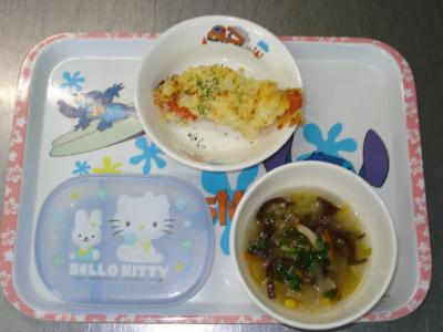 鮭のポテト焼き☆野菜スープ☆焼き芋