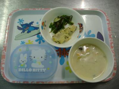 魚の味噌マヨネーズ焼き☆昆布和え☆ポテトスープ