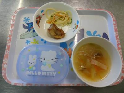 ガーリックソテー☆スパサラ☆野菜スープ