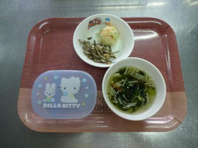 大豆とイリコの磯風揚げ☆ポテトサラダ☆すまし汁