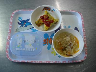 さつま芋のオムレツ☆春雨スープ