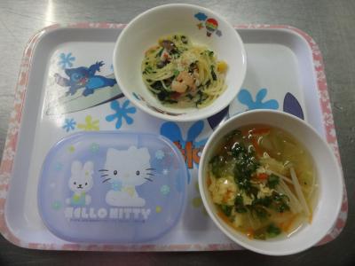クリームスパゲティー☆和風卵スープ